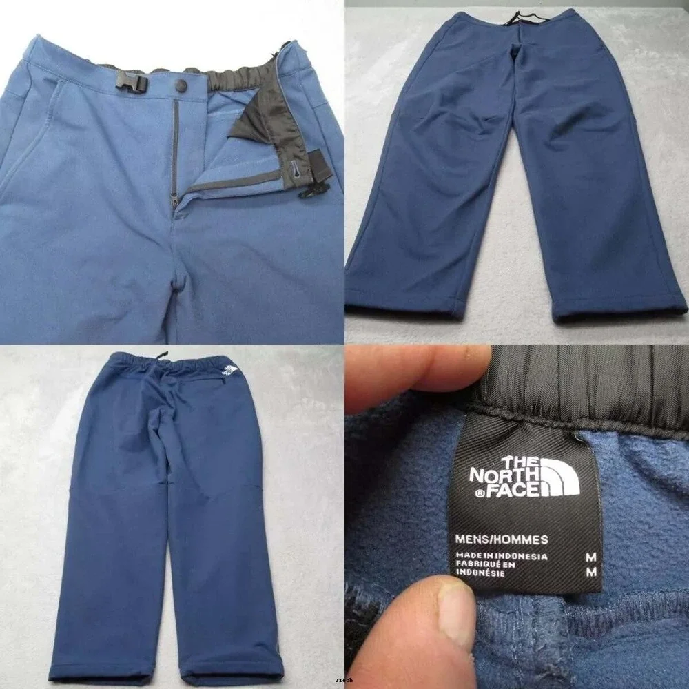 North Face Fishing Pants Men Medium Blue 32x28 Stretch Hike Rain‎ Wind Softshell